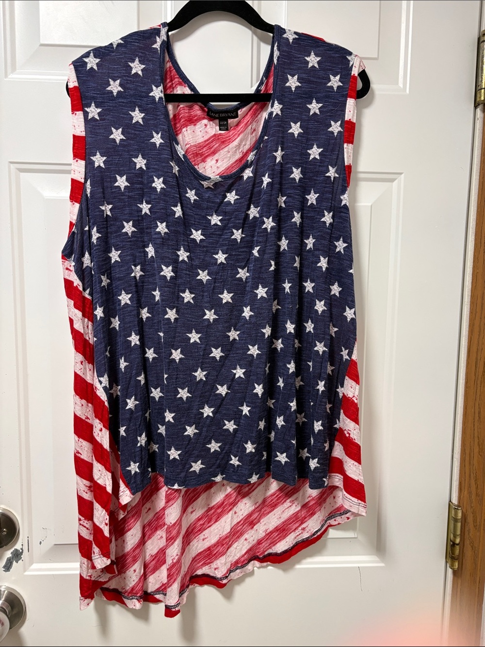 Lane Bryant Stars & Stripes Sleeveless Tank Top - Navy / Red / White